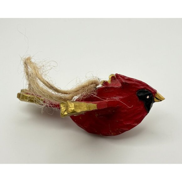 Kurt S Adler Red Cardinal Bird Christmas Tree Ornament with Gold Accents - Picture 5 of 8